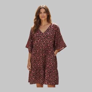 Old Navy Floral Relaxed Mini Dress Pockets Cottagecore Boho Everyday Size XL